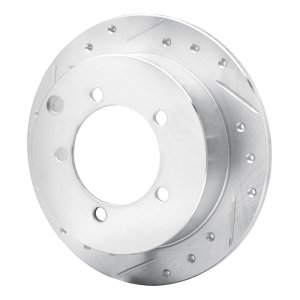 Mitsubishi Diamante Brake Rotor (1) - Rear Left - R1 Concepts - Drilled & Slotted - Silver - `97-`04